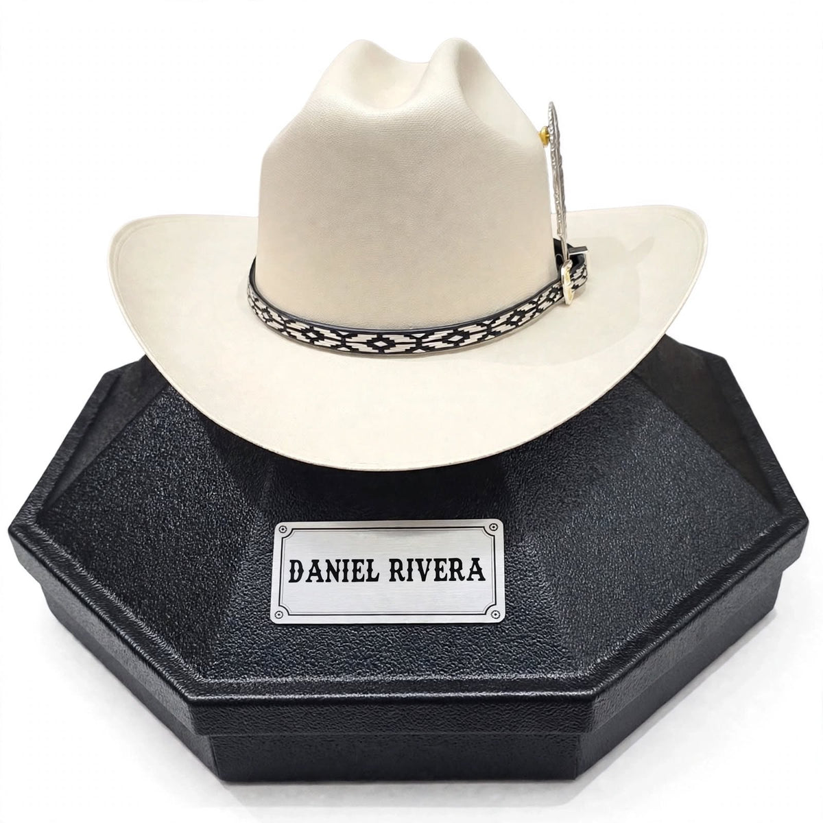 Sombrero Tombstone 5,000X - Toquilla Hilo de Plata, Pluma Metálica y Estuche Premium